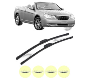Set stergatoare CHRYSLER SEBRING Convertible (JR) din 2001-2007, pentru parbriz auto, 2 bucati, Bosch Aerotwin Retrofit, din cauciuc siliconat rezistent, 4 Stickere Auto CHRYSLER v46463