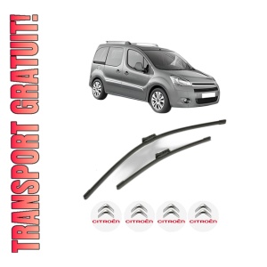 Set stergatoare CITROEN BERLINGO MULTISPACE (B9) din 2008-2021, pentru parbriz auto, 2 bucati, Bosch Aerotwin, din cauciuc siliconat rezistent, 4 Stickere Auto CITROEN