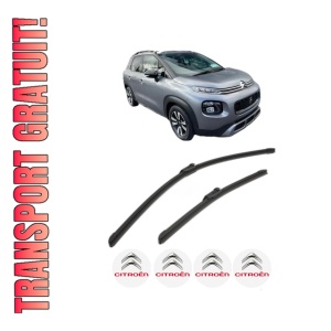 Set stergatoare CITROEN C3 AIRCROSS II Van (2C_, 2R_) din 2019, pentru parbriz auto, 2 bucati, Bosch Aerotwin, din cauciuc siliconat rezistent, 4 Stickere Auto CITROEN