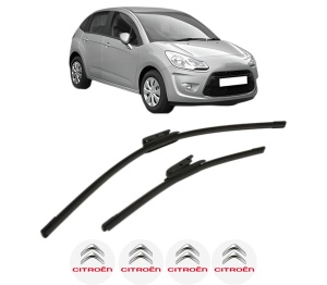 Set stergatoare CITROEN C3 II (SC_) din 2009-2016, pentru parbriz auto, 2 bucati, Bosch Aerotwin, din cauciuc siliconat rezistent, 4 Stickere Auto CITROEN v54843