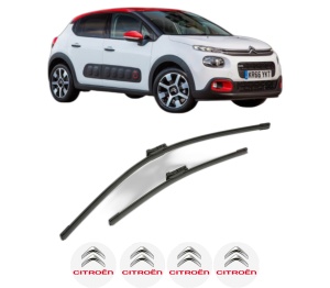Set stergatoare CITROEN C3 III (SX) din 2016-2018, pentru parbriz auto, 2 bucati, Bosch Aerotwin, din cauciuc siliconat rezistent, 4 Stickere Auto CITROEN v55023