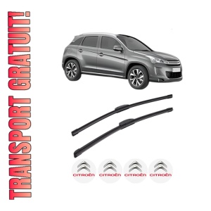 Set stergatoare CITROEN C4 AIRCROSS din 2012, pentru parbriz auto, 2 bucati, Bosch Aerotwin Retrofit, din cauciuc siliconat rezistent, 4 Stickere Auto CITROEN