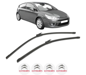Set stergatoare CITROEN C4 Coupe (LA_) din 2004-2011, pentru parbriz auto, 2 bucati, Bosch Aerotwin, din cauciuc siliconat rezistent, 4 Stickere Auto CITROEN v43193
