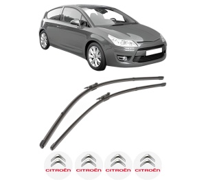 Set stergatoare CITROEN C4 Coupe (LA_) din 2004-2011, pentru parbriz auto, 2 bucati, Valeo Silencio Xtrm, din cauciuc siliconat rezistent, 4 Stickere Auto CITROEN v40368
