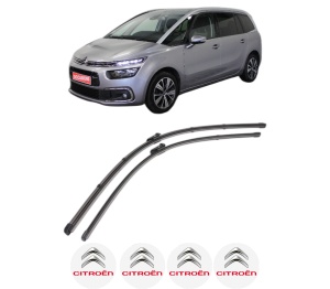 Set stergatoare CITROEN GRAND C4 SPACETOURER (3A_, 3E_) din 2018-2019, pentru parbriz auto, 2 bucati, Valeo Silencio Xtrm, din cauciuc siliconat rezistent, 4 Stickere Auto CITROEN v37608