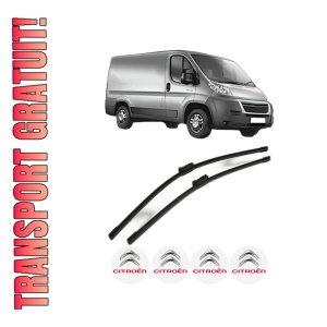 Set stergatoare CITROEN JUMPER II Van din 2006-2023, pentru parbriz auto, 2 bucati, Bosch Aerotwin, din cauciuc siliconat rezistent, 4 Stickere Auto CITROEN