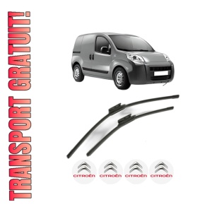 Set stergatoare CITROEN NEMO Box Body/MPV (AA_) din 2008-2010, pentru parbriz auto, 2 bucati, Bosch Aerotwin, din cauciuc siliconat rezistent, 4 Stickere Auto CITROEN