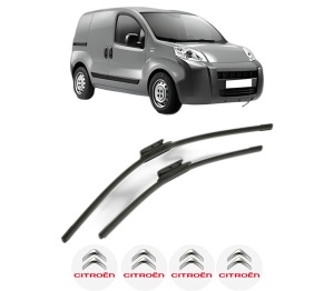 Set stergatoare CITROEN NEMO Box Body/MPV (AA_) din 2008-2010, pentru parbriz auto, 2 bucati, Bosch Aerotwin, din cauciuc siliconat rezistent, 4 Stickere Auto CITROEN v54783