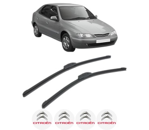 Set stergatoare CITROEN XSARA (N1) din 1997-2003, pentru parbriz auto, 2 bucati, Bosch Aerotwin Retrofit, din cauciuc siliconat rezistent, 4 Stickere Auto CITROEN v46978