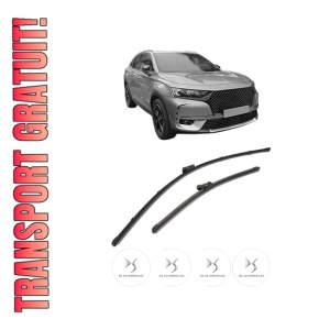 Set stergatoare DS DS 7 Crossback (J4_, JR_, JC_) din 2017-2022, pentru parbriz auto, 2 bucati, Valeo Silencio, din cauciuc siliconat rezistent, 4 Stickere Auto DS