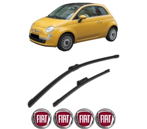 Set stergatoare FIAT 500 C (312_) din 2009-2020, pentru parbriz auto, 2 bucati, Bosch Aerotwin, din cauciuc siliconat rezistent, 4 Stickere Auto FIAT v55143