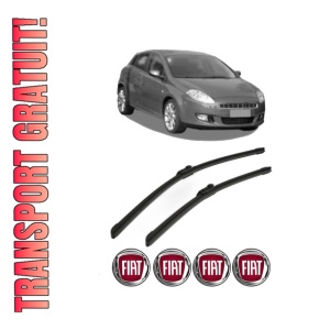 Set stergatoare FIAT BRAVO Van (198_) din 2008-2014, pentru parbriz auto, 2 bucati, Bosch Aerotwin, din cauciuc siliconat rezistent, 4 Stickere Auto FIAT