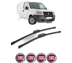 Set stergatoare FIAT DOBLO Box Body/MPV (223_) din 2001-2006, pentru parbriz auto, 2 bucati, Bosch Aerotwin Retrofit, din cauciuc siliconat rezistent, 4 Stickere Auto FIAT v48568