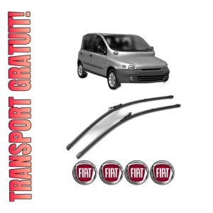 Set stergatoare FIAT MULTIPLA VAN (186_) din 1999-2010, pentru parbriz auto, 2 bucati, Valeo Silencio Xtrm, din cauciuc siliconat rezistent, 4 Stickere Auto FIAT