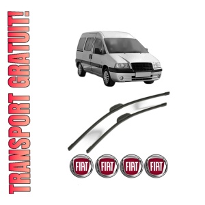 Set stergatoare FIAT SCUDO Platform/Chassis (220_) din 1996-2002, pentru parbriz auto, 2 bucati, Bosch Aerotwin Retrofit, din cauciuc siliconat rezistent, 4 Stickere Auto FIAT