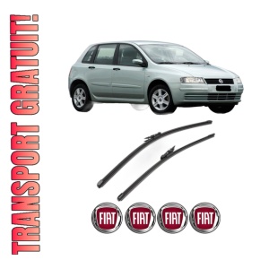 Set stergatoare FIAT STILO VAN (192_) din 2001-2008, pentru parbriz auto, 2 bucati, Valeo Silencio Xtrm, din cauciuc siliconat rezistent, 4 Stickere Auto FIAT