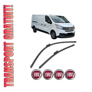 Set stergatoare FIAT TALENTO Bus (296_) din 2016-2019, pentru parbriz auto, 2 bucati, Valeo Silencio Xtrm, din cauciuc siliconat rezistent, 4 Stickere Auto FIAT