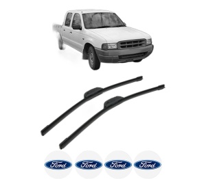 Set stergatoare FORD COURIER Pickup din 1999, pentru parbriz auto, 2 bucati, Bosch Aerotwin Retrofit, din cauciuc siliconat rezistent, 4 Stickere Auto FORD v48868