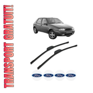 Set stergatoare FORD FIESTA Box Body/MPV (J5_, J3_) din 1996-2000, pentru parbriz auto, 2 bucati, Bosch Aerotwin Retrofit, din cauciuc siliconat rezistent, 4 Stickere Auto FORD