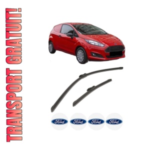 Set stergatoare FORD FIESTA VII Van din 2018-2020, pentru parbriz auto, 2 bucati, Bosch Aerotwin, din cauciuc siliconat rezistent, 4 Stickere Auto FORD