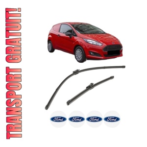 Set stergatoare FORD FIESTA VII Van din 2018-2020, pentru parbriz auto, 2 bucati, Valeo Silencio, din cauciuc siliconat rezistent, 4 Stickere Auto FORD