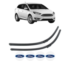 Set stergatoare FORD FOCUS III Estate Van din 2012-2020, pentru parbriz auto, 2 bucati, Bosch Aerotwin, din cauciuc siliconat rezistent, 4 Stickere Auto FORD v52863