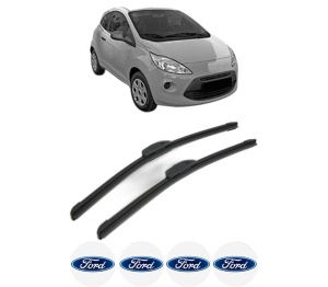 Set stergatoare FORD KA din 2008, pentru parbriz auto, 2 bucati, Bosch Aerotwin Retrofit, din cauciuc siliconat rezistent, 4 Stickere Auto FORD v42353