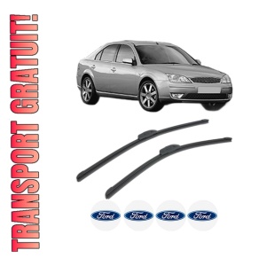 Set stergatoare FORD MONDEO III (B5Y) din 2000-2004, pentru parbriz auto, 2 bucati, Bosch Aerotwin Retrofit, din cauciuc siliconat rezistent, 4 Stickere Auto FORD