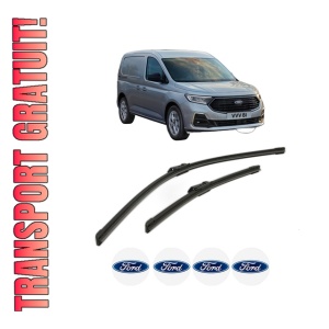 Set stergatoare FORD TRANSIT CONNECT V761 Box Body/MPV (SKN) din 2024, pentru parbriz auto, 2 bucati, Bosch Aerotwin, din cauciuc siliconat rezistent, 4 Stickere Auto FORD