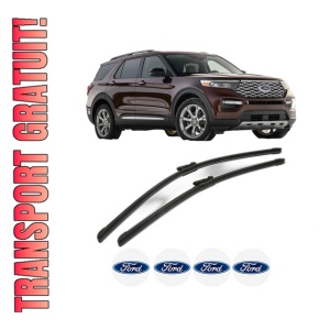 Set stergatoare FORD USA EXPLORER (U6_) din 2019, pentru parbriz auto, 2 bucati, Bosch Aerotwin, din cauciuc siliconat rezistent, 4 Stickere Auto FORD USA