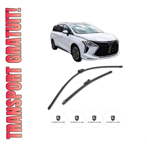 Set stergatoare FORTHING U-TOUR din 2023, pentru parbriz auto, 2 bucati, Valeo Silencio Xtrm, din cauciuc siliconat rezistent, 4 Stickere Auto FORTHING