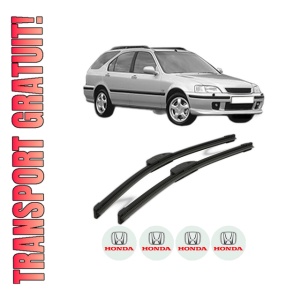 Set stergatoare HONDA CIVIC VI Aerodeck (MB, MC) din 1998, pentru parbriz auto, 2 bucati, Bosch Aerotwin Retrofit, din cauciuc siliconat rezistent, 4 Stickere Auto HONDA