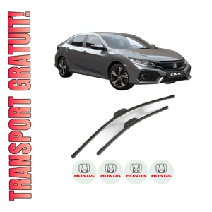 Set stergatoare HONDA CIVIC X Saloon (FC_) din 2015-2022, pentru parbriz auto, 2 bucati, Bosch Aerotwin Retrofit, din cauciuc siliconat rezistent, 4 Stickere Auto HONDA