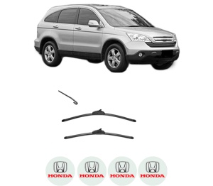 Set stergatoare HONDA CR-V III (RE_) din 2006-2009, pentru parbriz auto, 2 bucati, Valeo Silencio, din cauciuc siliconat rezistent, 4 Stickere Auto HONDA v34608