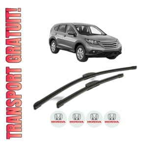 Set stergatoare HONDA CR-V IV (RM_) din 2012-2015, pentru parbriz auto, 2 bucati, Bosch Aerotwin Retrofit, din cauciuc siliconat rezistent, 4 Stickere Auto HONDA