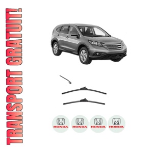 Set stergatoare HONDA CR-V IV (RM_) din 2012-2015, pentru parbriz auto, 2 bucati, Valeo Silencio, din cauciuc siliconat rezistent, 4 Stickere Auto HONDA