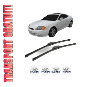 Set stergatoare HYUNDAI COUPE II (GK) din 2001-2003, pentru parbriz auto, 2 bucati, Bosch Aerotwin Retrofit, din cauciuc siliconat rezistent, 4 Stickere Auto HYUNDAI