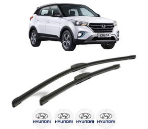 Set stergatoare HYUNDAI CRETA din 2016, pentru parbriz auto, 2 bucati, Bosch Aerotwin Retrofit, din cauciuc siliconat rezistent, 4 Stickere Auto HYUNDAI v44843