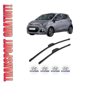 Set stergatoare HYUNDAI i10 II (BA, IA) din 2013-2014, pentru parbriz auto, 2 bucati, Bosch Aerotwin Retrofit, din cauciuc siliconat rezistent, 4 Stickere Auto HYUNDAI