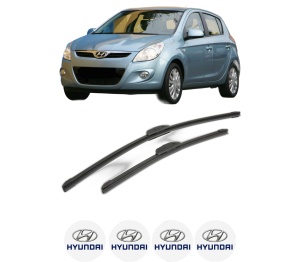 Set stergatoare HYUNDAI i20 I (PB, PBT) din 2008-2015, pentru parbriz auto, 2 bucati, Bosch Aerotwin Retrofit, din cauciuc siliconat rezistent, 4 Stickere Auto HYUNDAI v45983