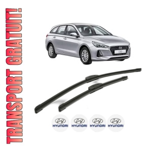 Set stergatoare HYUNDAI i30 Kombi Van (PDE) din 2017-2020, pentru parbriz auto, 2 bucati, Bosch Aerotwin Retrofit, din cauciuc siliconat rezistent, 4 Stickere Auto HYUNDAI
