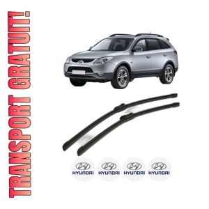 Set stergatoare HYUNDAI ix55 din 2008-2011, pentru parbriz auto, 2 bucati, Bosch Aerotwin, din cauciuc siliconat rezistent, 4 Stickere Auto HYUNDAI