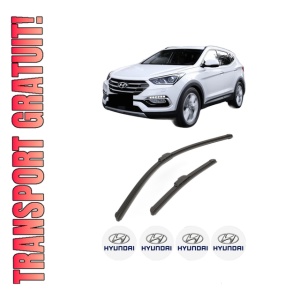 Set stergatoare HYUNDAI SANTA FÉ III SUV Van (DM) din 2015, pentru parbriz auto, 2 bucati, Bosch Aerotwin Retrofit, din cauciuc siliconat rezistent, 4 Stickere Auto HYUNDAI