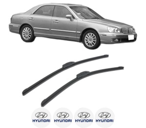 Set stergatoare HYUNDAI XG (XG) din 1998-2002, pentru parbriz auto, 2 bucati, Bosch Aerotwin Retrofit, din cauciuc siliconat rezistent, 4 Stickere Auto HYUNDAI v46788