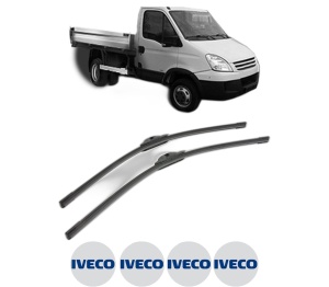 Set stergatoare IVECO DAILY IV Platform/Chassis din 2006-2011, pentru parbriz auto, 2 bucati, Bosch Aerotwin, din cauciuc siliconat rezistent, 4 Stickere Auto IVECO v51103
