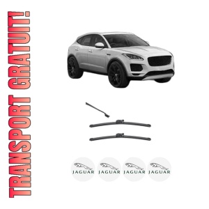 Set stergatoare JAGUAR E-PACE (X540) din 2017-2024, pentru parbriz auto, 2 bucati, Valeo Silencio, din cauciuc siliconat rezistent, 4 Stickere Auto JAGUAR
