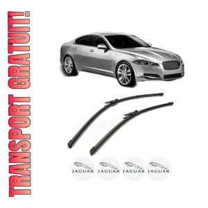 Set stergatoare JAGUAR XF I (X250) din 2008-2015, pentru parbriz auto, 2 bucati, Valeo Silencio Xtrm, din cauciuc siliconat rezistent, 4 Stickere Auto JAGUAR