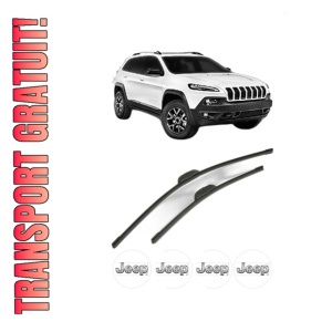 Set stergatoare JEEP CHEROKEE VAN (KL) din 2014-2018, pentru parbriz auto, 2 bucati, Bosch Aerotwin Retrofit, din cauciuc siliconat rezistent, 4 Stickere Auto JEEP