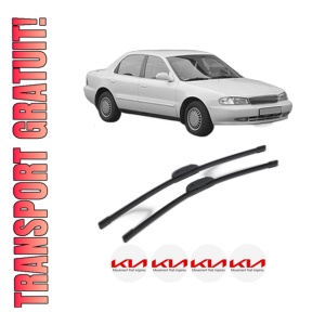 Set stergatoare KIA CLARUS (K9A) din 1996, pentru parbriz auto, 2 bucati, Bosch Aerotwin Retrofit, din cauciuc siliconat rezistent, 4 Stickere Auto KIA
