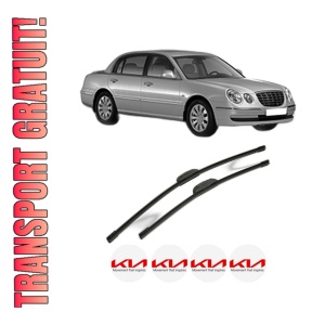 Set stergatoare KIA OPIRUS (GH) din 2003-2006, pentru parbriz auto, 2 bucati, Bosch Aerotwin Retrofit, din cauciuc siliconat rezistent, 4 Stickere Auto KIA